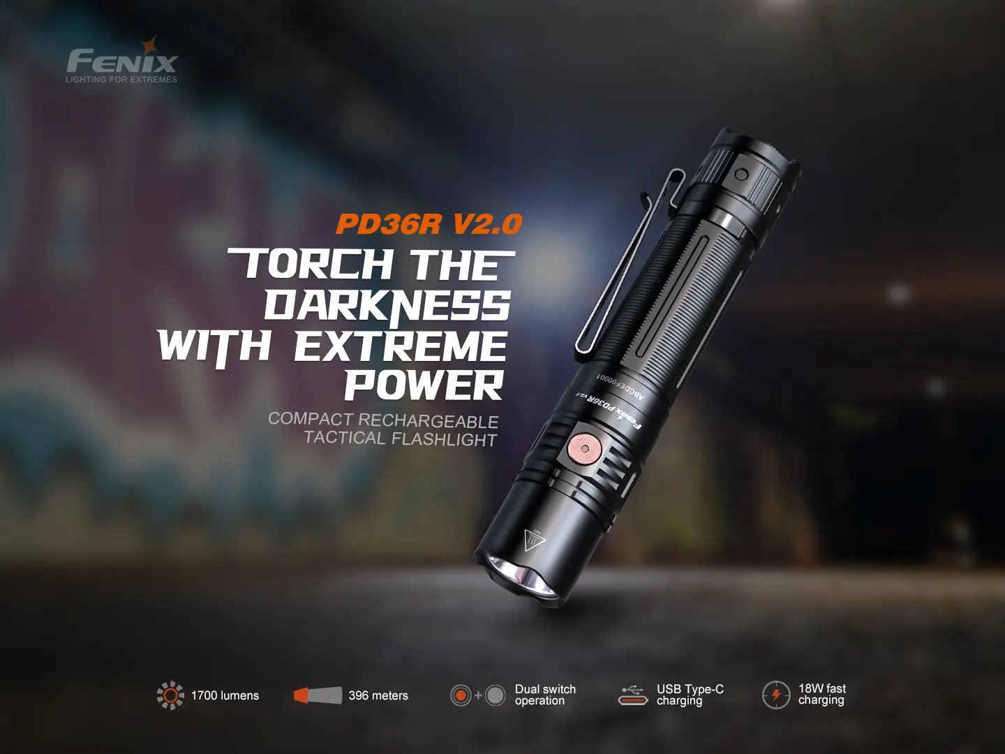 Fenix PD36R V2.0 LED Taschenlampe mit USB Anschluss