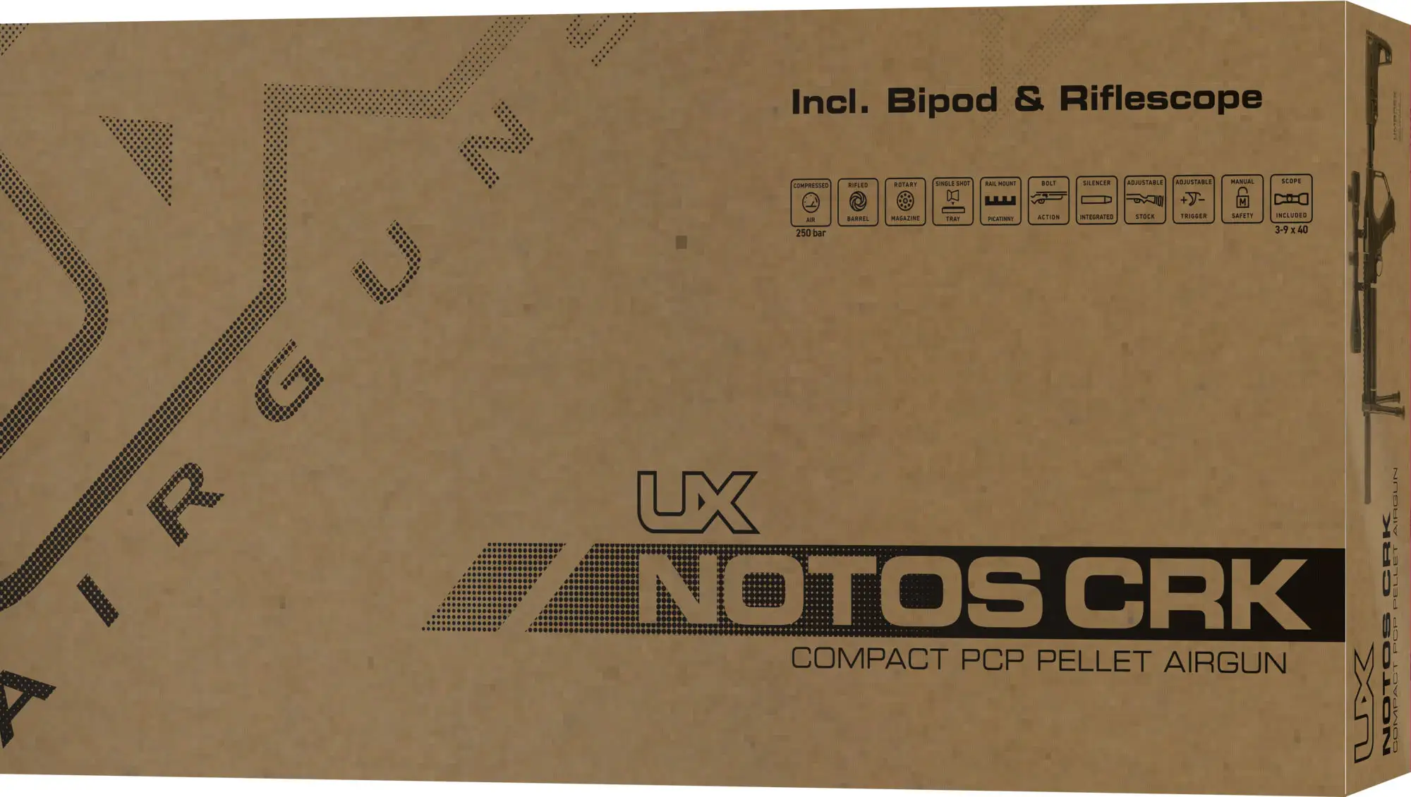 UX Notos Carbine Set cal. 4,5 mm (.177) Diabolo Pressluftgewehr in der Verpackung