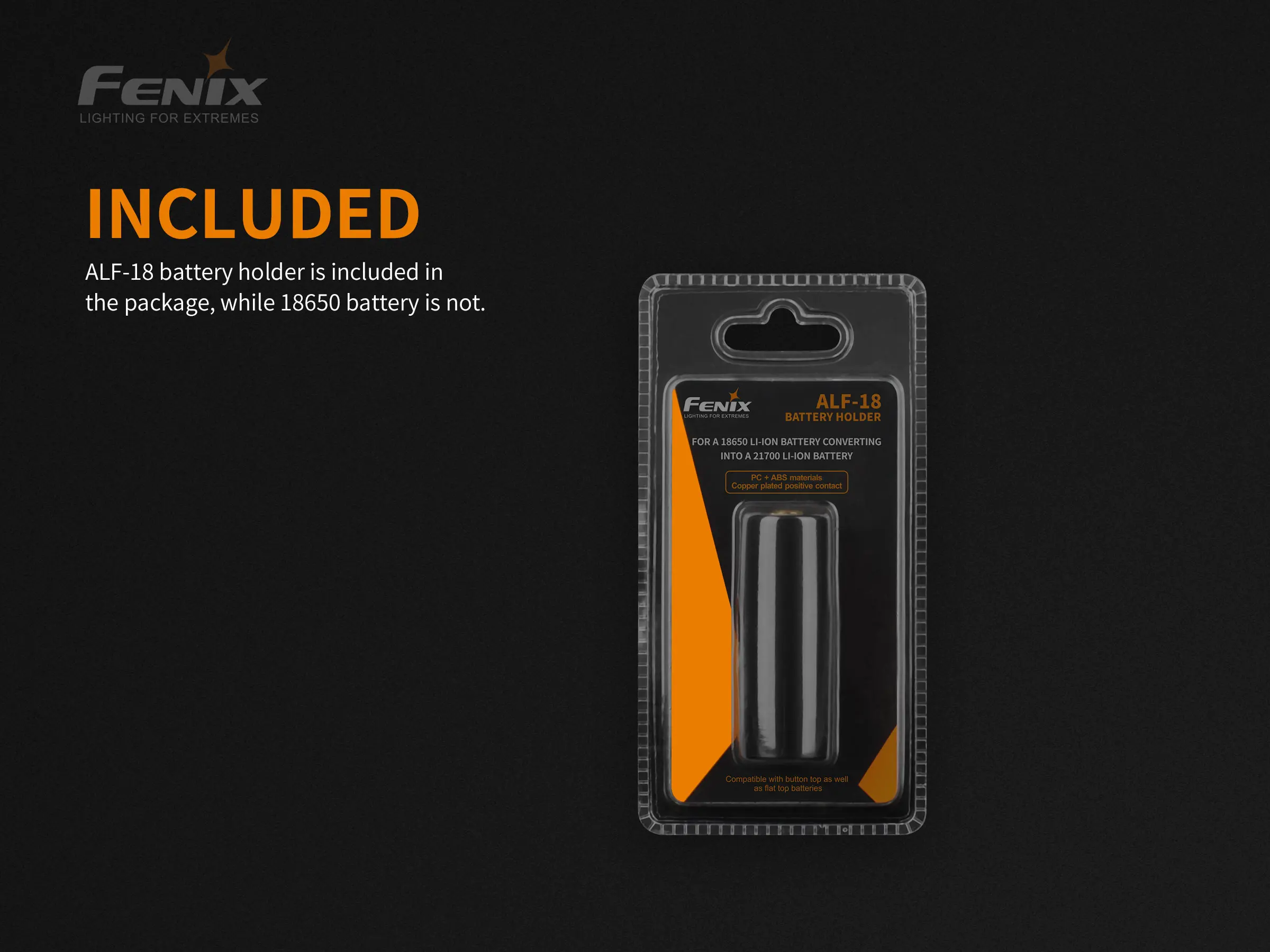 Fenix ALF-18 Adapter für 18650 Akku