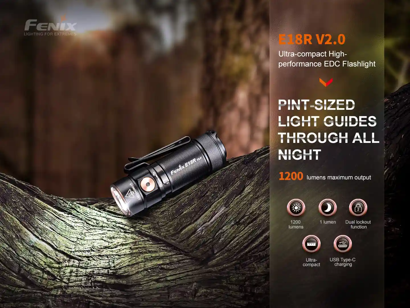 Fenix E18R V2.0 LED Taschenlampe