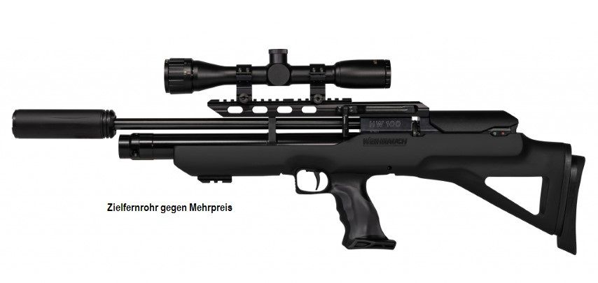 Weihrauch HW 100 Bullpup - mit  XL Schalldämpfer 4,5 mm