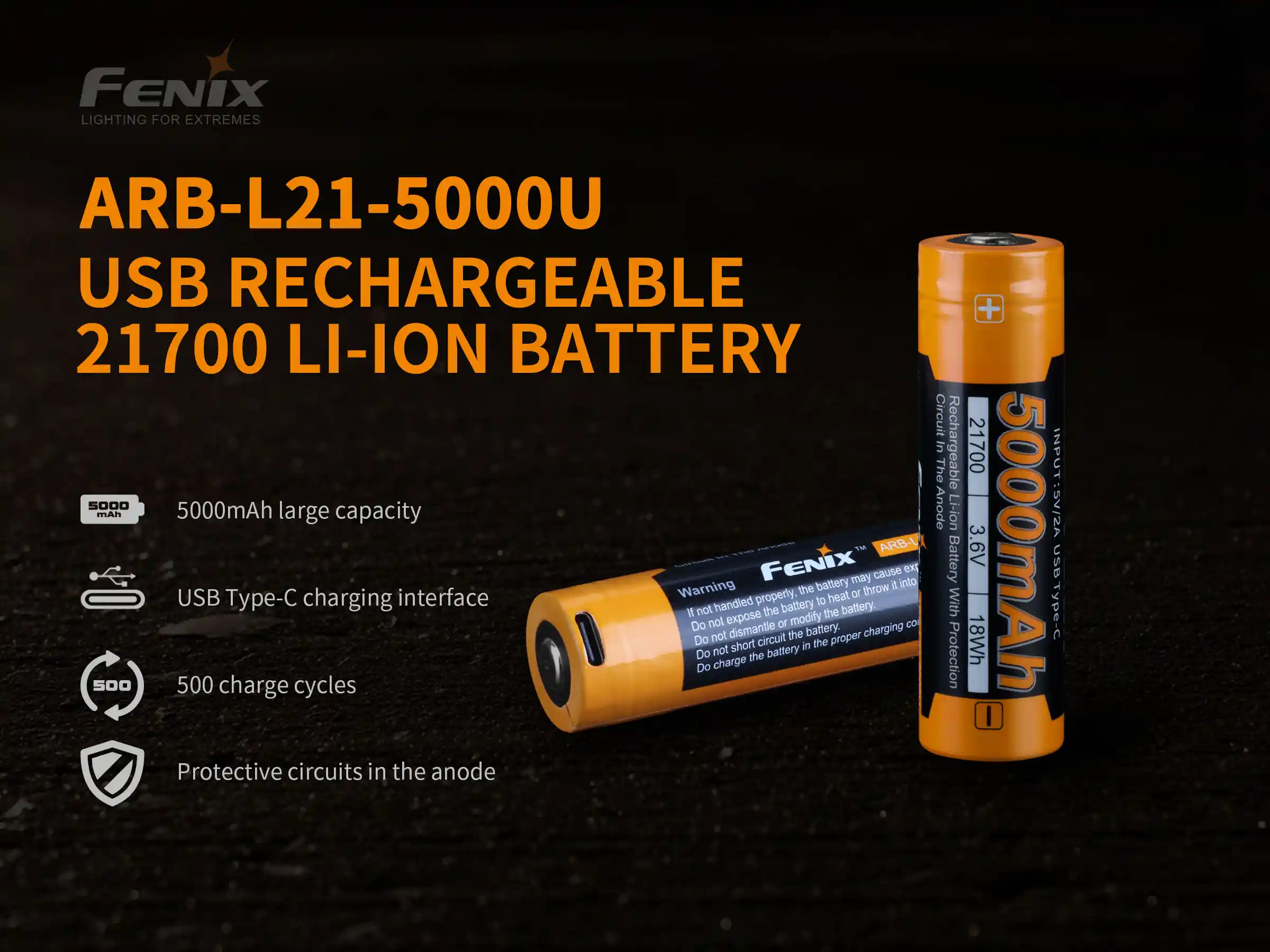 Fenix ARB-L21-5000U LiIon Akku 21700