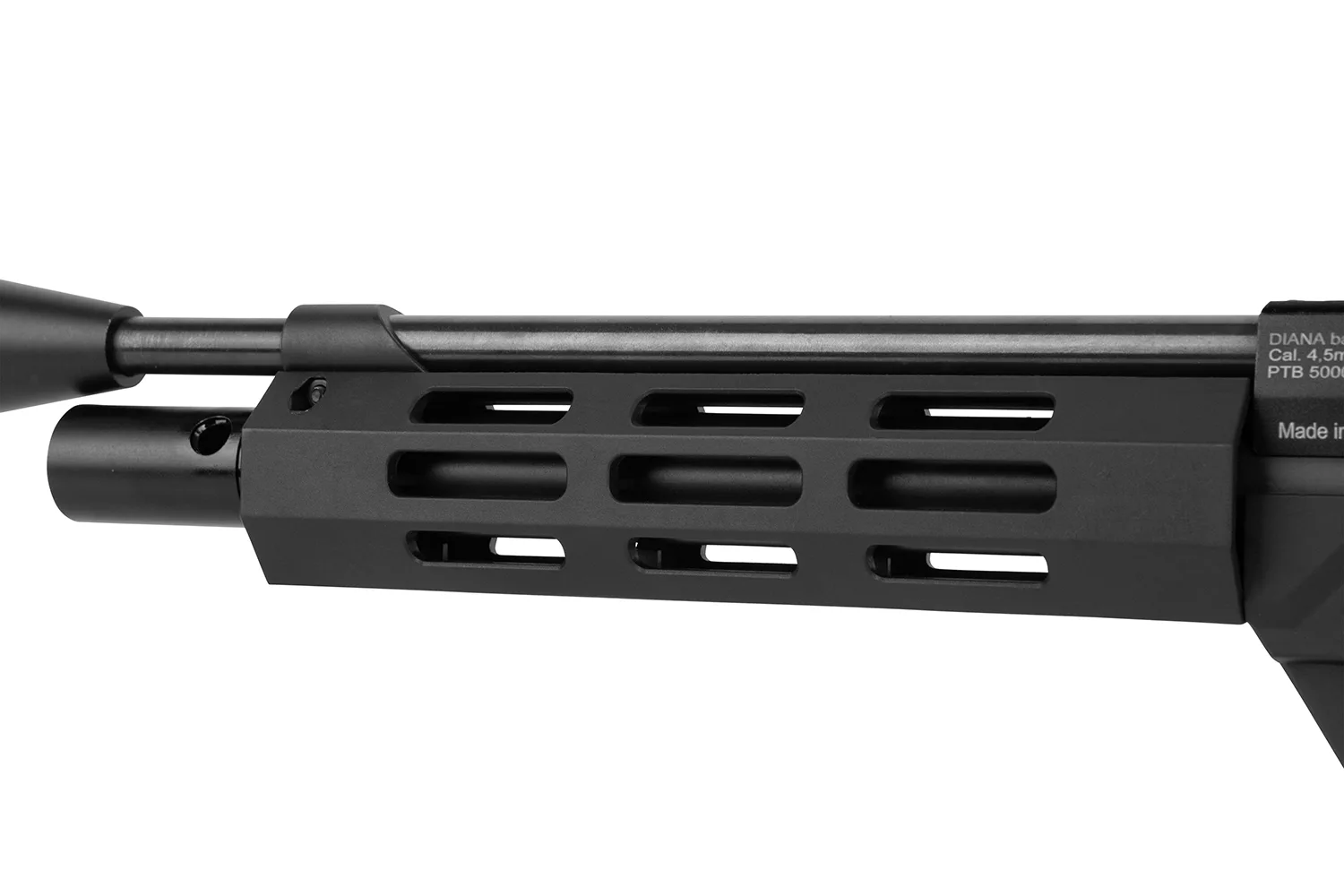 Diana Bandit Tactical Gewehr in schwarz mit Schalldämpfer und Leuchtpunktvisier