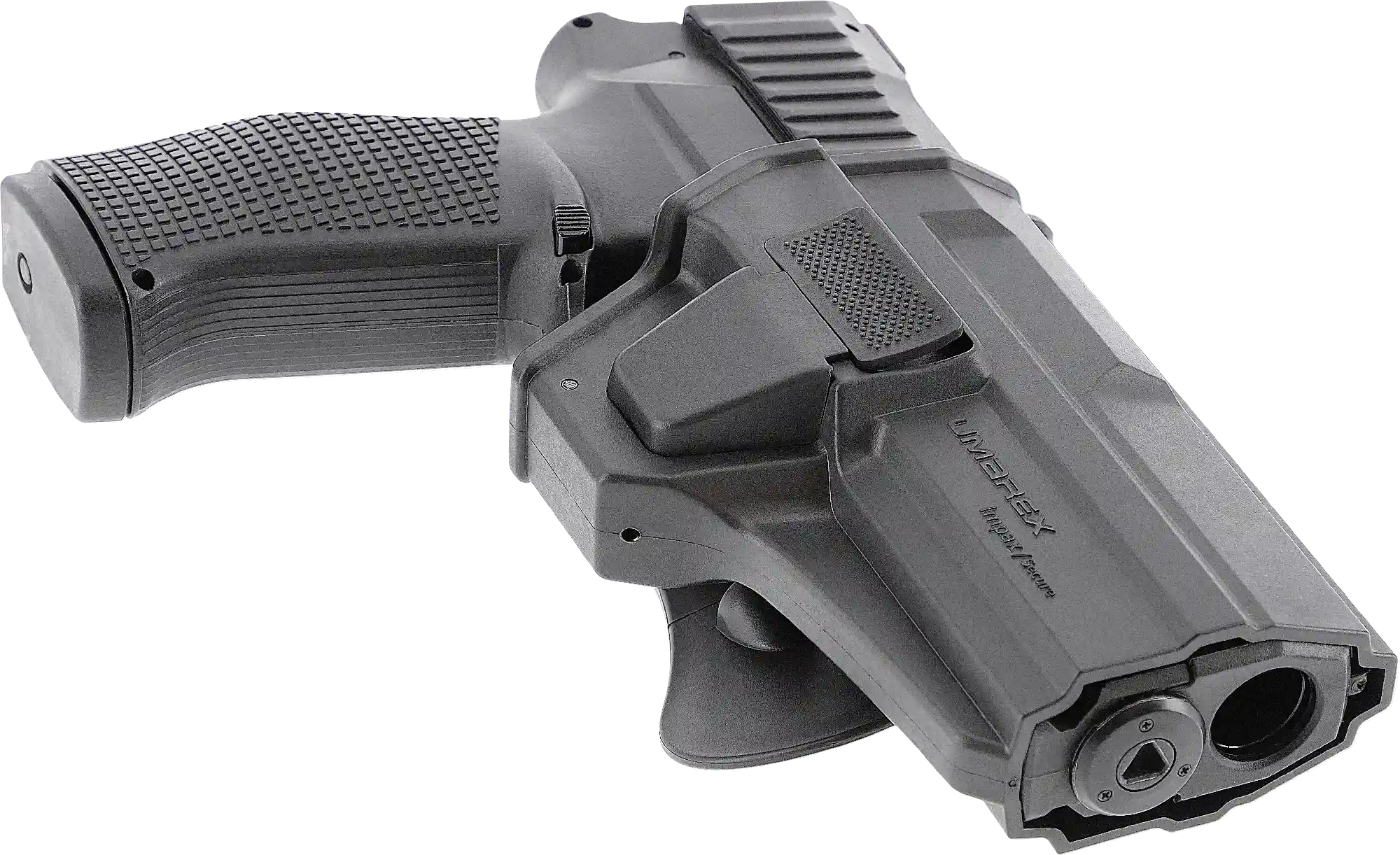 Pistole in Paddle Holster für Impax P68 