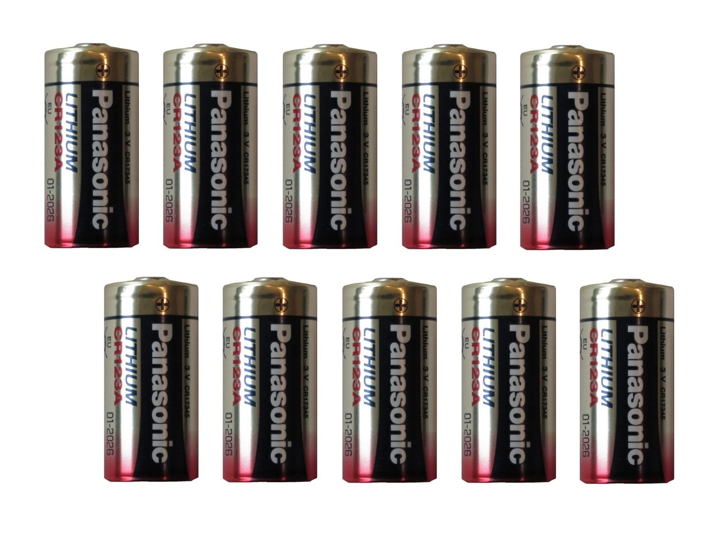 10 Stück Panasonic Batterien CR123A