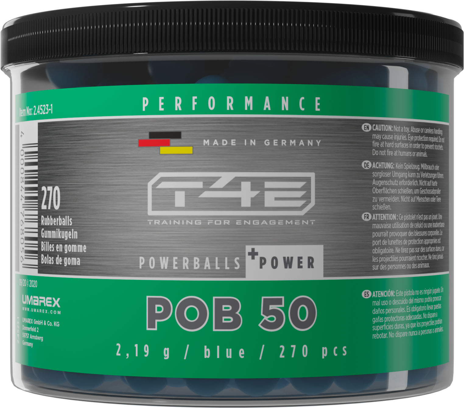 T4E Performance POB 50 Powerballs Blau Kaliber .50