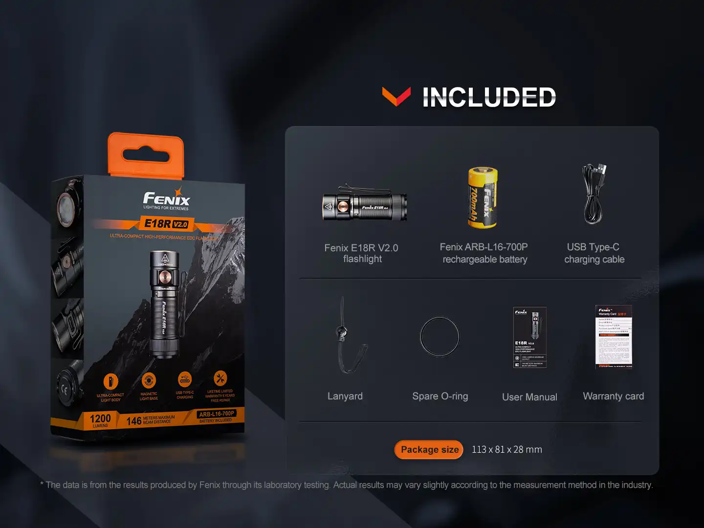 Fenix E18R V2.0 LED Taschenlampe
