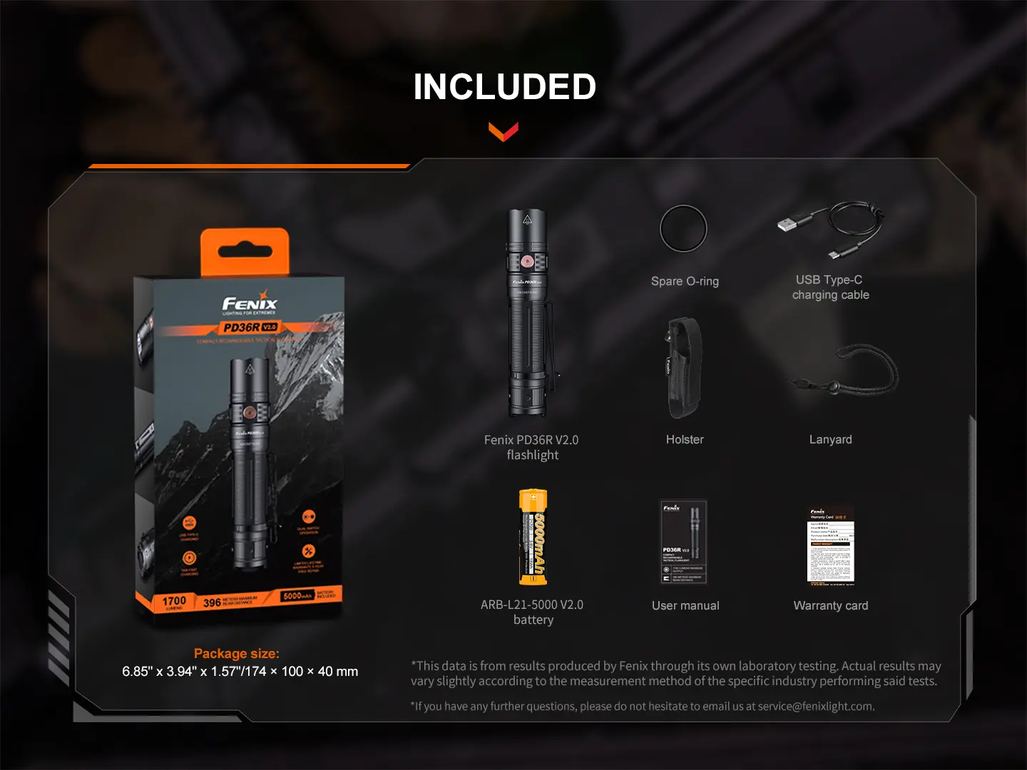 Fenix PD36R V2.0 LED Taschenlampe mit USB Anschluss