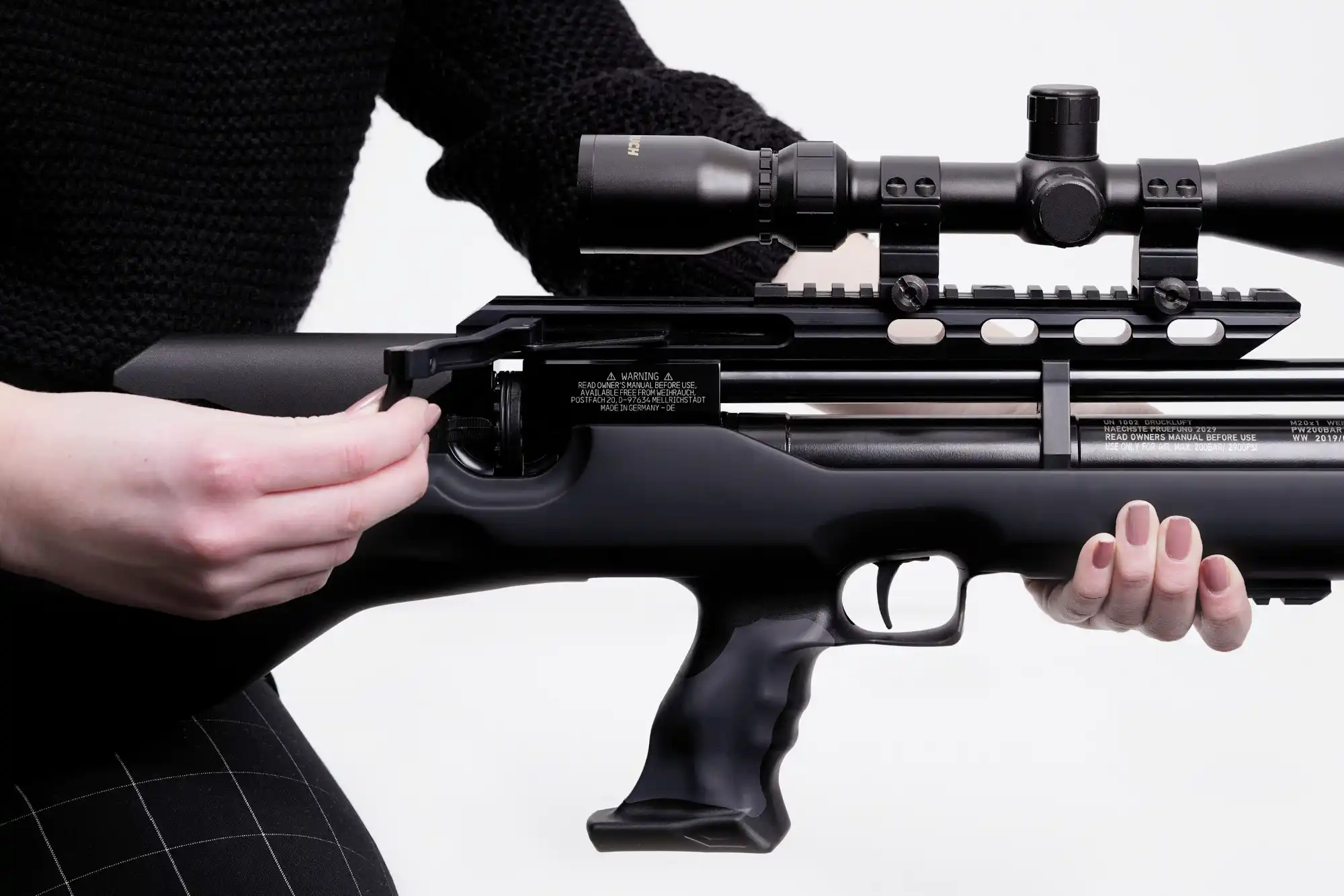 HW 100 Bullpup Linkssystem mit Schalldämpfer
