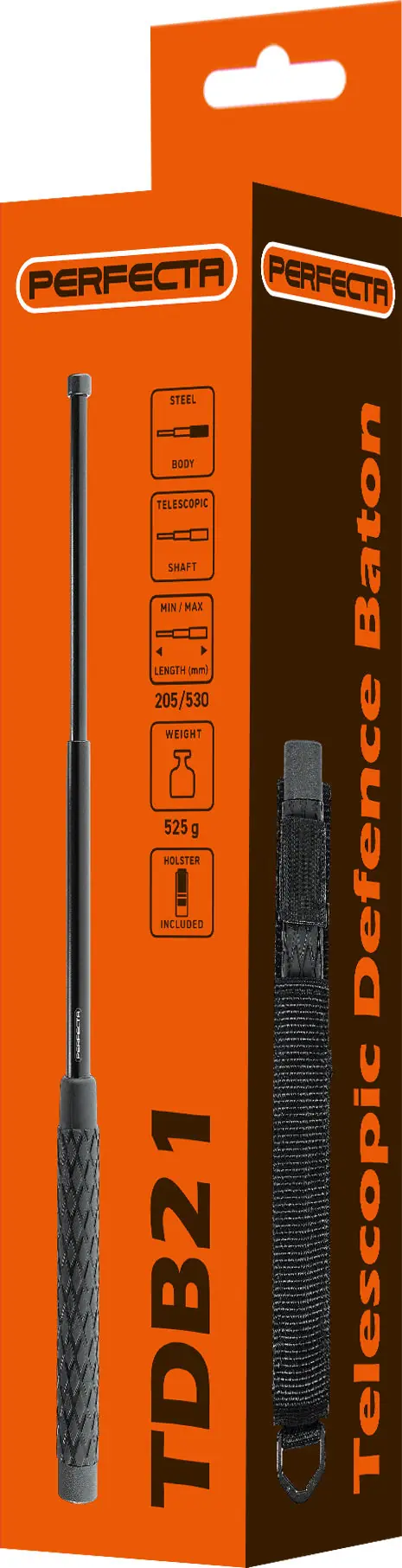 Teleskopschlagstock 21'' Hartgummigriff inkl. Holster